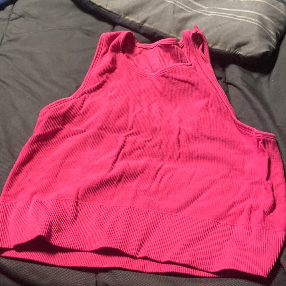 Size XLarge pink cropped tank top